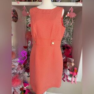 Tahari-Levine Elegant Coral Sleeveless Knee Length Dress